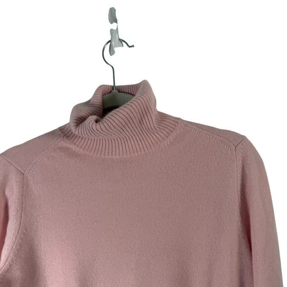 Neiman Marcus Pink 100% Cashmere Turtleneck Sweater Capsole Womens Medium - Picture 2 of 6